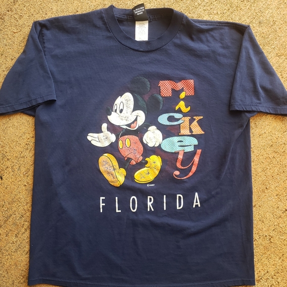 Vintage 90s Mickey Mouse Disney Tshirt Florida Tee - Picture 1 of 7